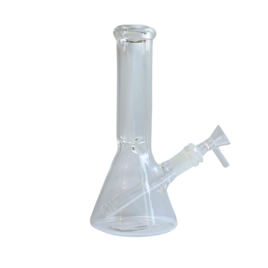Glass Clear Beaker Base Water Pipe With Ice Catcher & Downstem- 8 Inches