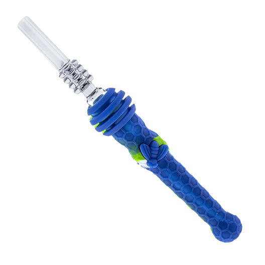 4.5" Silicone Bee Honey Dipper With 14mm Quartz Straw
