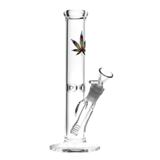 10" Rainbow Hemp Leaf Water Pipe