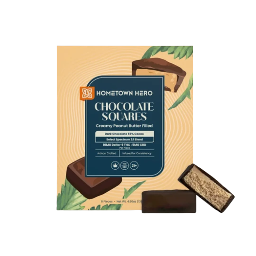 10mg - Dark Chocolate Peanut Butter Squares