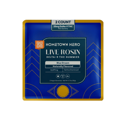 Hometown Hero- 250mg Delta 9 Live Rosin Gummies (25mg each)