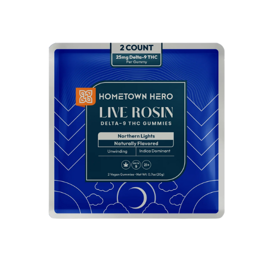 Hometown Hero- 250mg Delta 9 Live Rosin Gummies (25mg each)