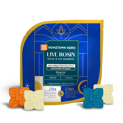 Hometown Hero- 250mg Delta 9 Live Rosin Gummies (25mg each)