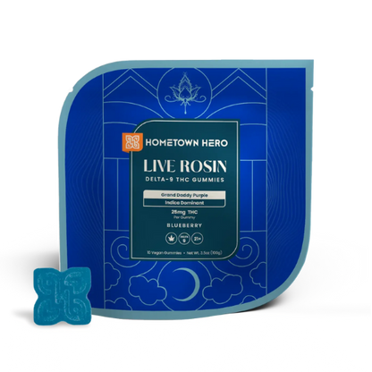 Hometown Hero- 250mg Delta 9 Live Rosin Gummies (25mg each)