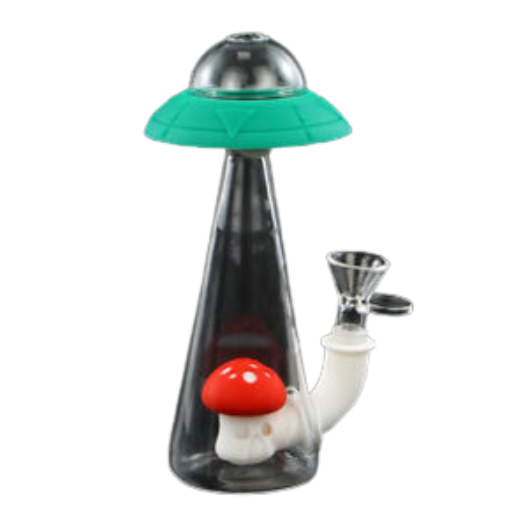 8 Inch Silicone/Glass UFO Mushroom Water Pipe
