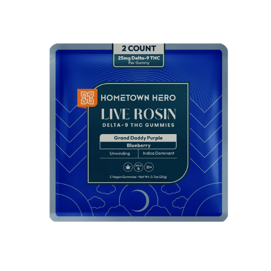 Hometown Hero- 250mg Delta 9 Live Rosin Gummies (25mg each)
