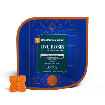 Hometown Hero- 250mg Delta 9 Live Rosin Gummies (25mg each)
